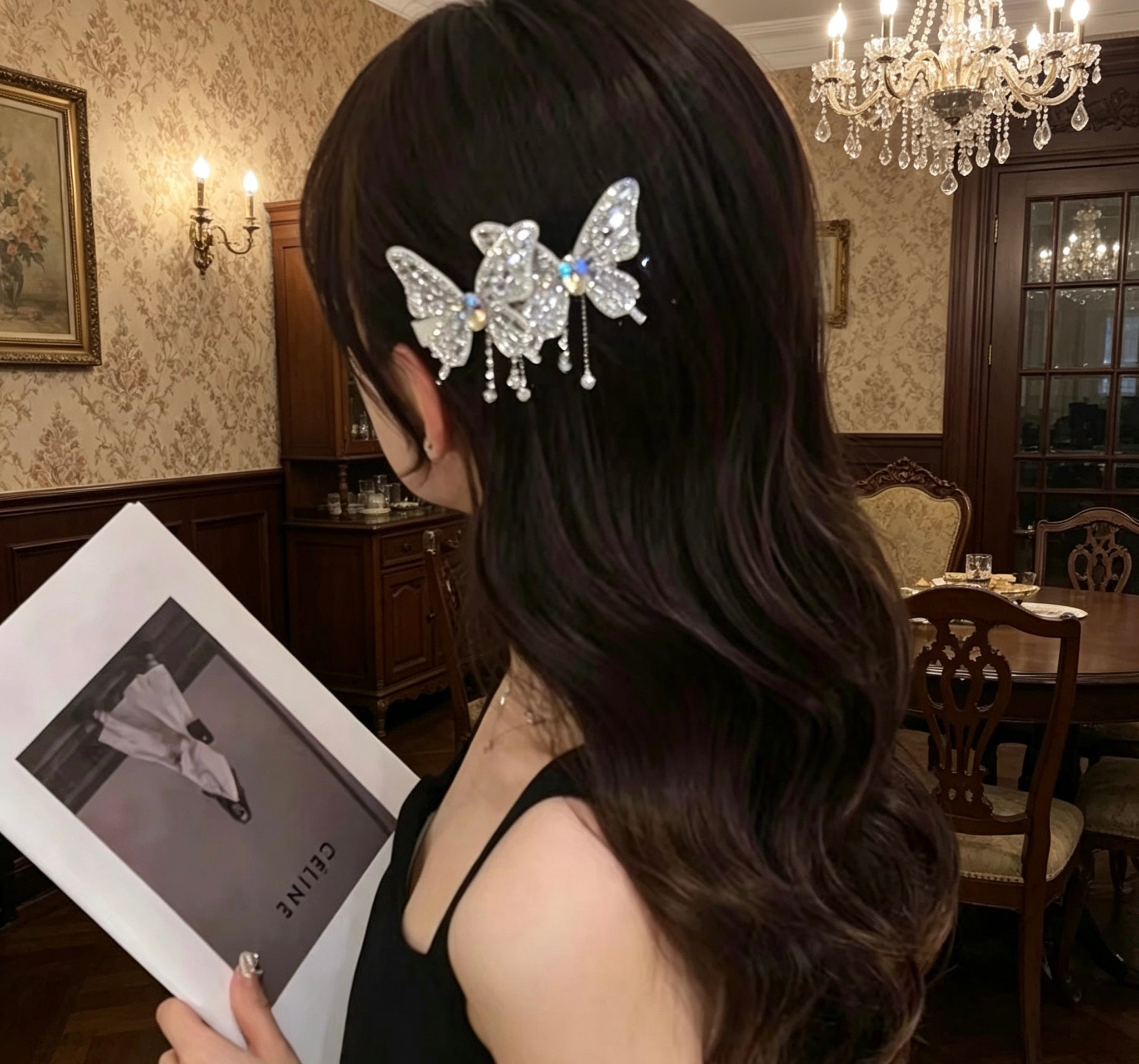 bling butterflies clip