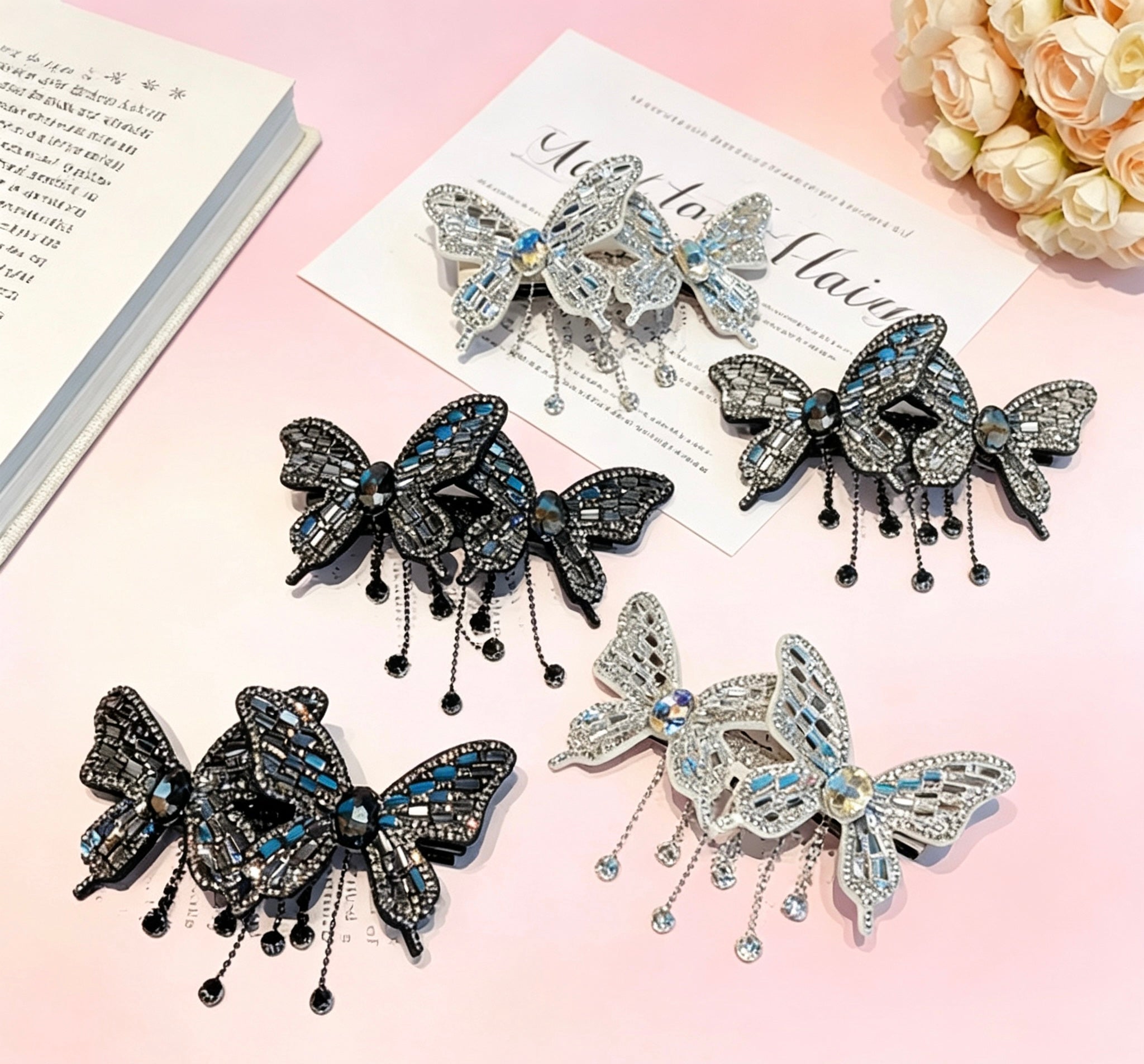 bling butterflies clip